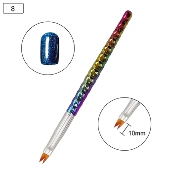 Гелевая УФ-краска для ногтей Цветочная ручка для рисования 8шт Акриловая Гелевая Кисть для рисования ногтей Лайнер DIY Nail Bloom Flower Nail Art Brush Pen